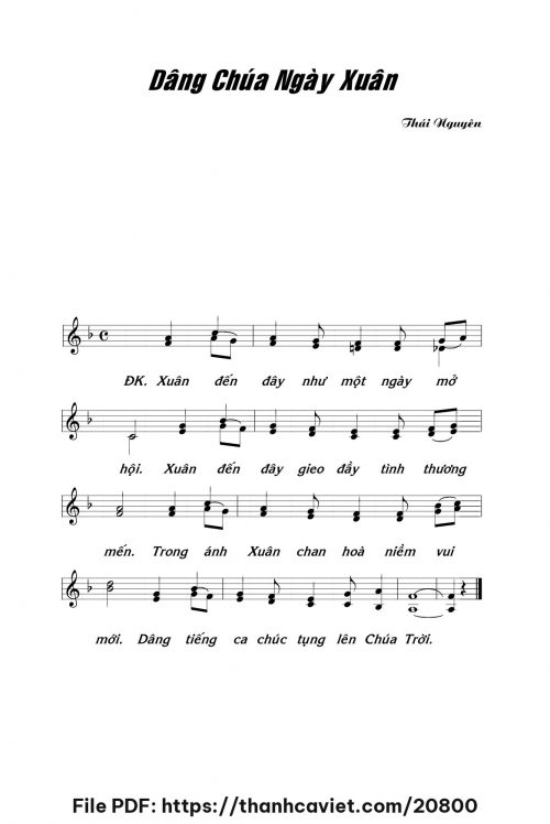 Dâng Chúa ngày xuân - Lm. Thái Nguyên - trang 1