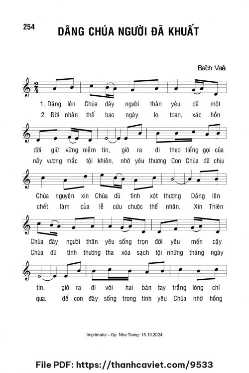 Dâng Chúa người đã khuất - Lm. Bạch Vân - trang 1