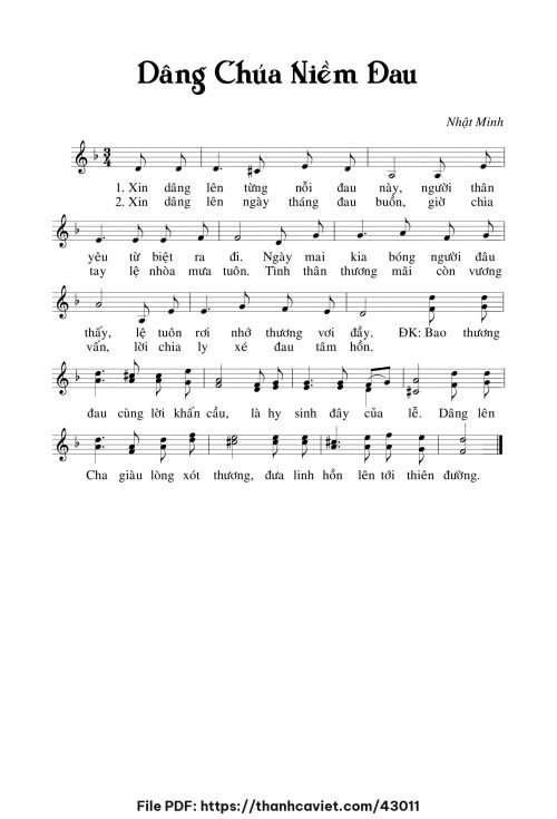 Dâng Chúa niềm đau - Nhật Minh - trang 1