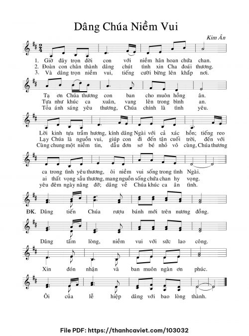 Dâng Chúa niềm vui - Kim Ân - trang 1