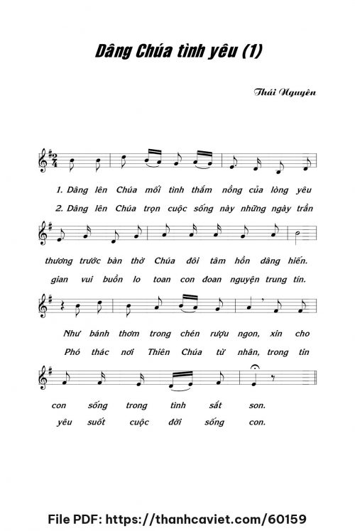 Dâng Chúa tình yêu 1 - Lm. Thái Nguyên - trang 1