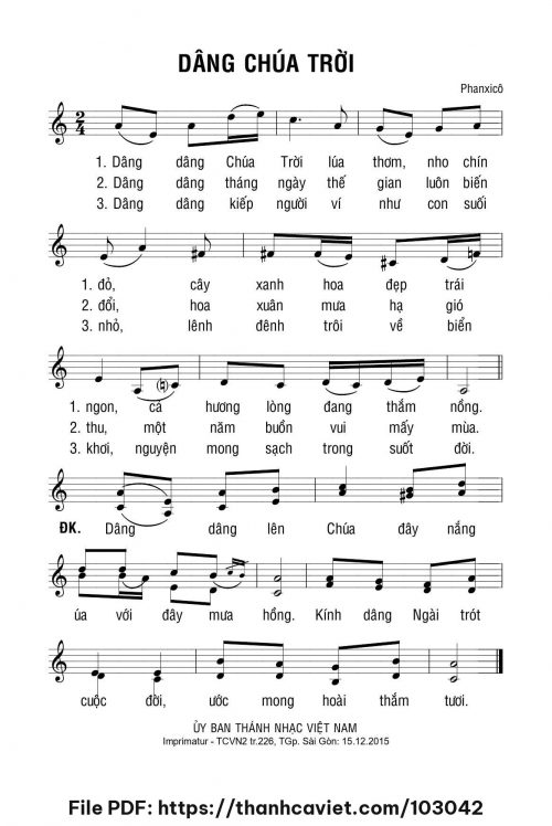 Dâng Chúa Trời - Phanxicô - trang 1