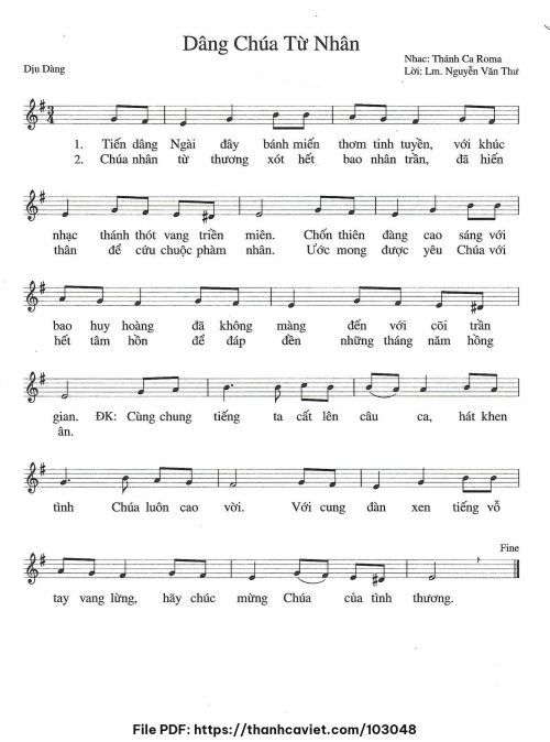 Dâng Chúa từ nhân - Lm. Nguyễn Văn Thư - trang 1