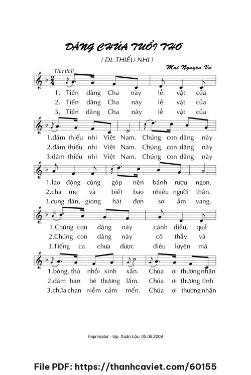 Dâng Chúa tuổi thơ - Mai Nguyên Vũ - trang 1