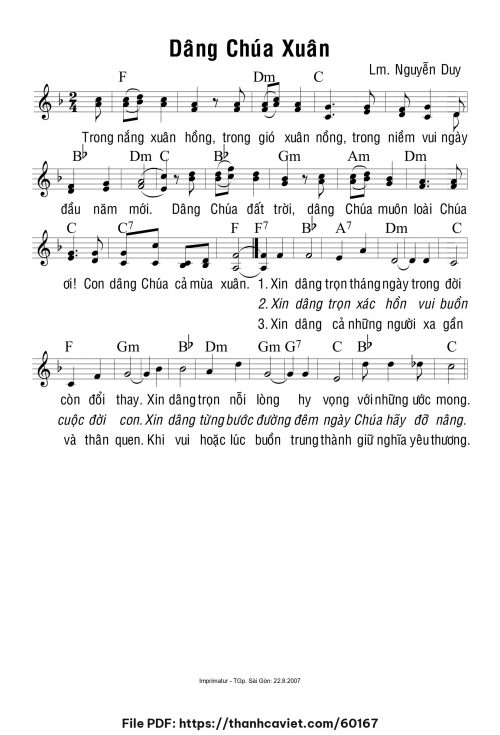 Dâng Chúa xuân - Lm. Nguyễn Duy - trang 1