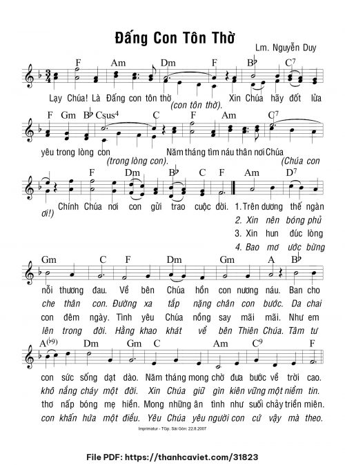 Đấng con tôn thờ - Lm. Nguyễn Duy - trang 1