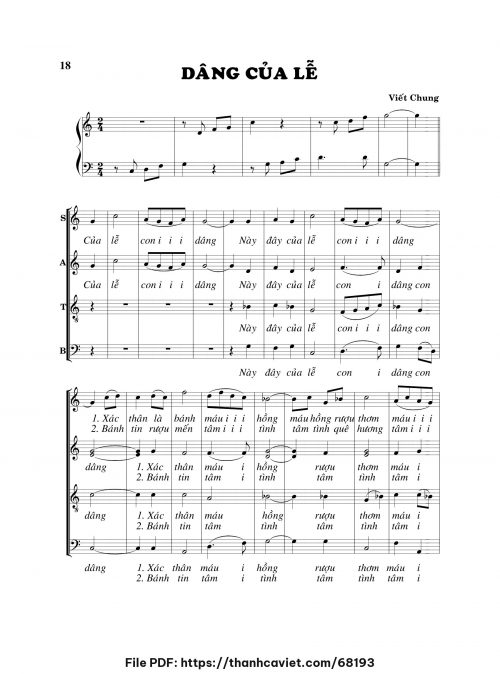 Dâng của lễ - Viết Chung - trang 1