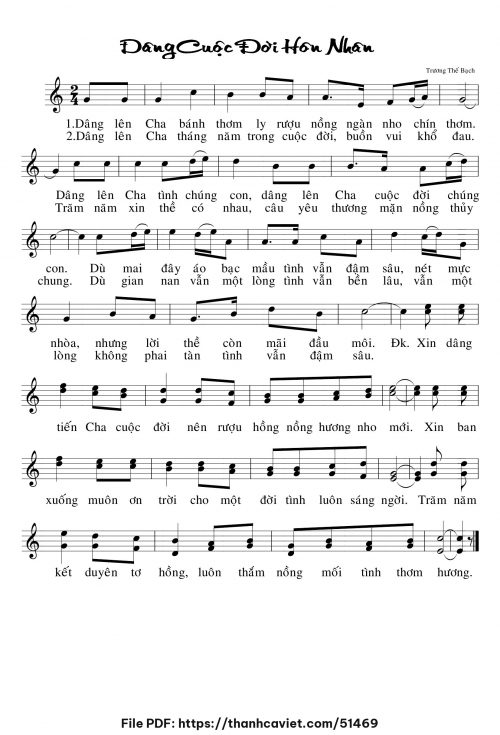 Dâng cuộc đời hôn nhân - Trương Thế Bạch - trang 1