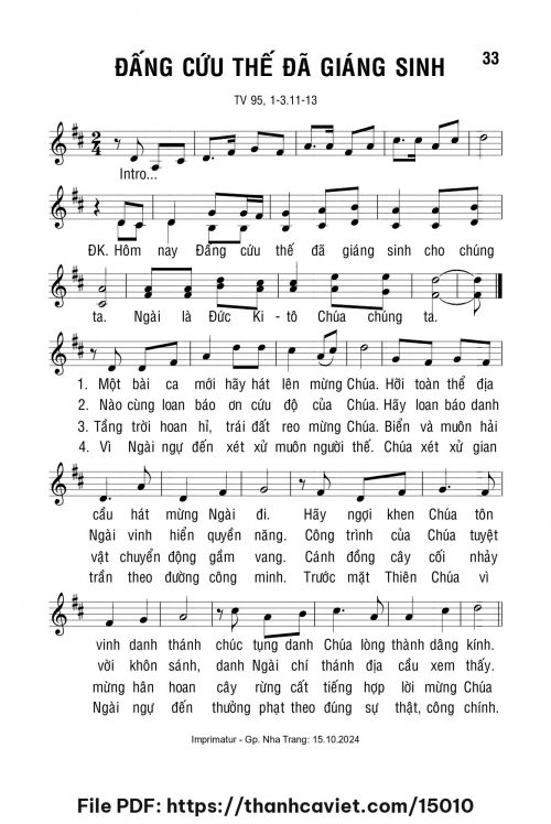 Đấng Cứu Thế đã giáng sinh - Lm. Bạch Vân - trang 1