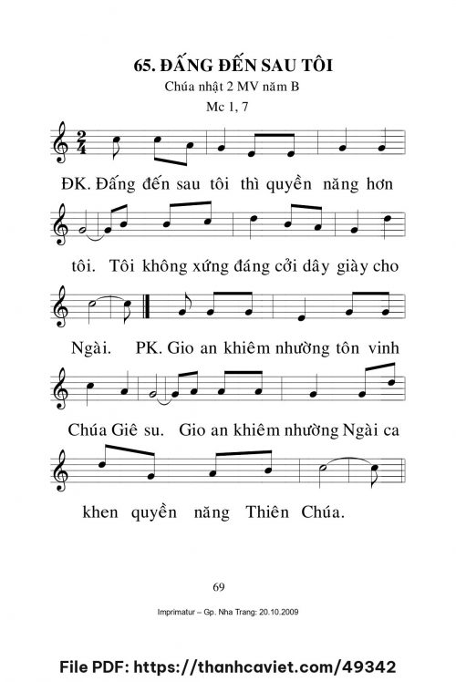 Đấng đến sau tôi [CN2 MVB] – - Lm. Mi Trầm - trang 1