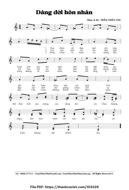 Dâng đời hôn nhân - Trầm Thiên Thu - trang 1