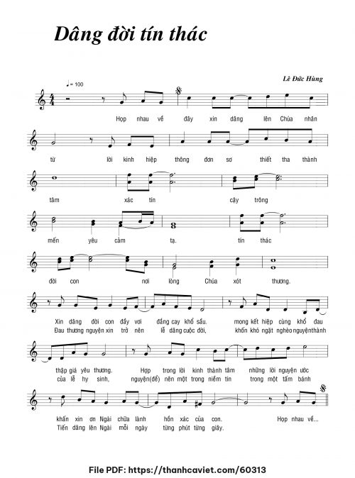 Dâng đời tín thác - Lê Đức Hùng - trang 1