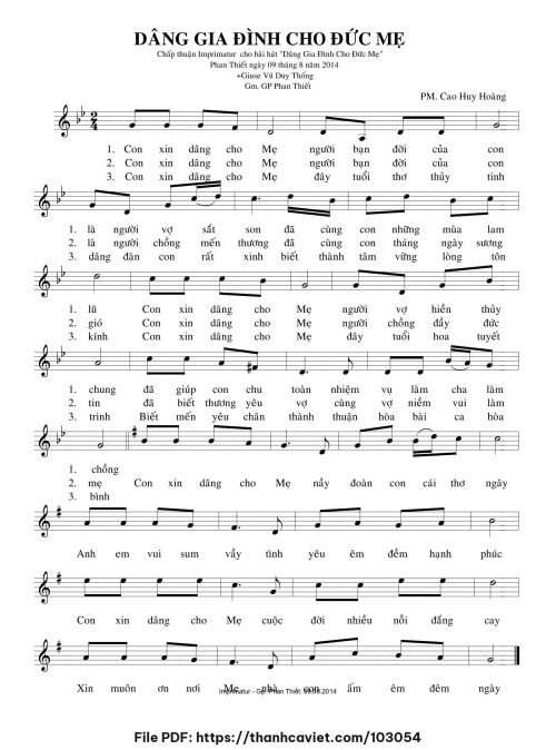 Dâng gia đình cho Đức Mẹ - Cao Huy Hoàng - trang 1