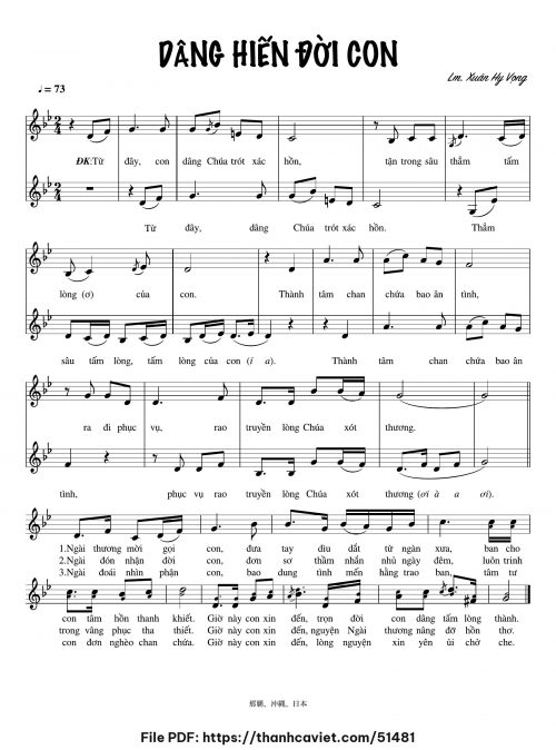 Dâng hiến đời con - Lm. Xuân Hy Vọng - trang 1