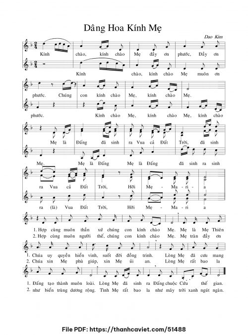 Dâng hoa kính Mẹ - Lm. Dao Kim - trang 1