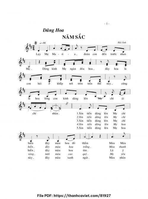 Dâng hoa năm sắc - Hải Ánh - trang 1