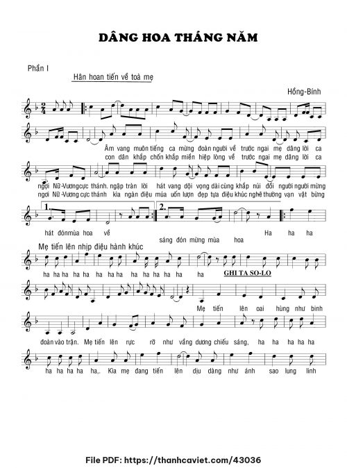 Dâng hoa tháng năm - Hồng Bính - trang 1