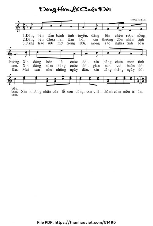 Dâng hôn lễ cuộc đời - Trương Thế Bạch - trang 1