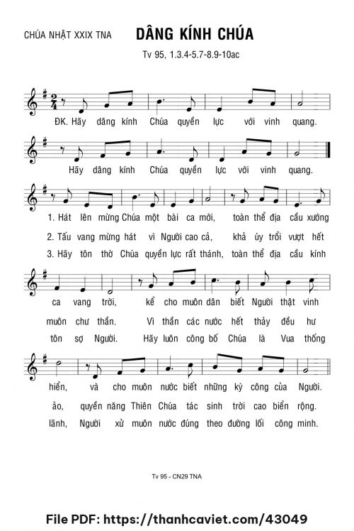 Dâng kính Chúa - Lm. Bạch Vân - trang 1