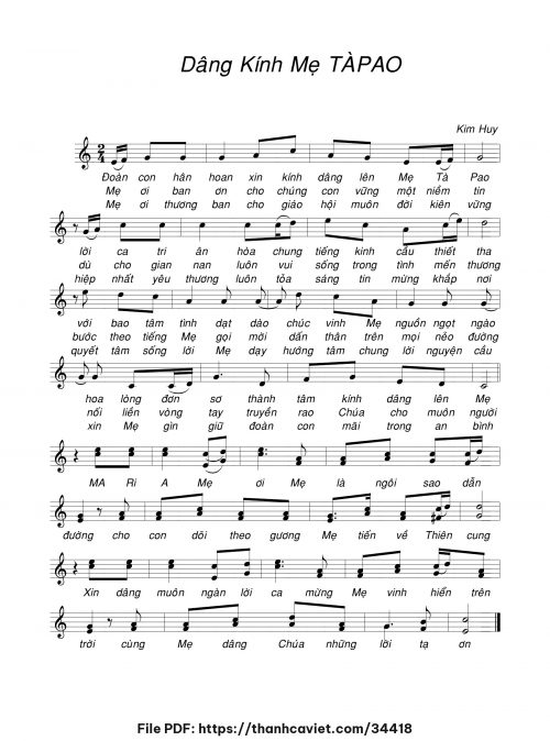 Dâng kính Mẹ TàPao - Kim Huy - trang 1