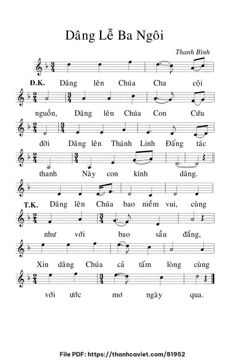 Dâng lễ Ba Ngôi - Lm. Thanh Bình - trang 1