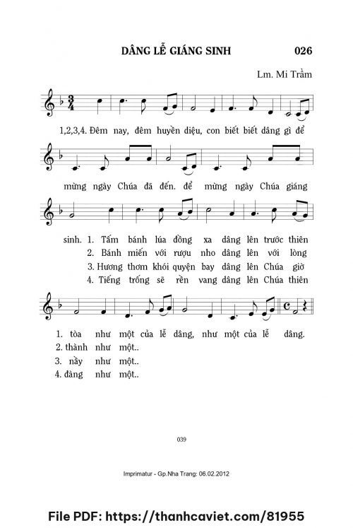 Dâng Lễ Giáng Sinh - Lm. Mi Trầm - trang 1