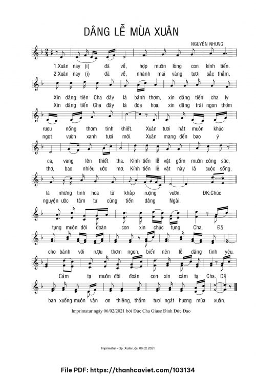 Dâng Lễ mùa xuân - Nguyên Nhung - trang 1