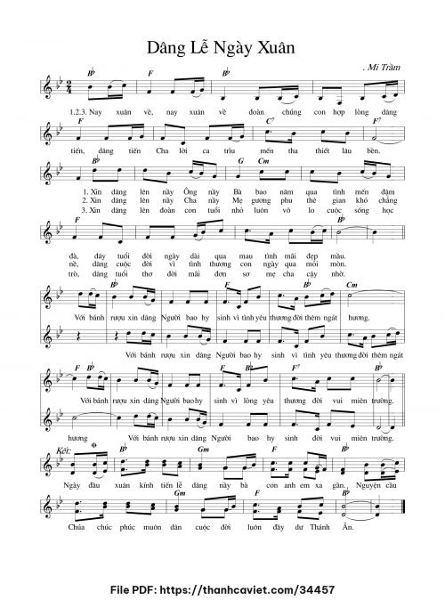 Dâng lễ ngày xuân - Lm. Mi Trầm - trang 1