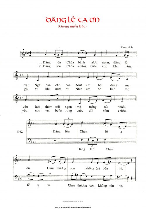 Dâng lễ tạ ơn - Phanxicô - trang 1