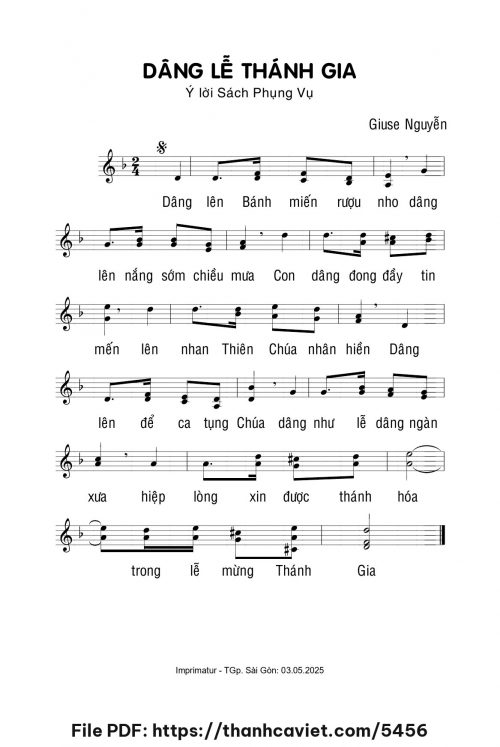 Dâng lễ Thánh Gia - Giuse Nguyễn - trang 1