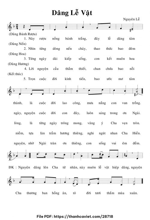 Dâng lễ vật - Lm. Nguyên Lễ - trang 1