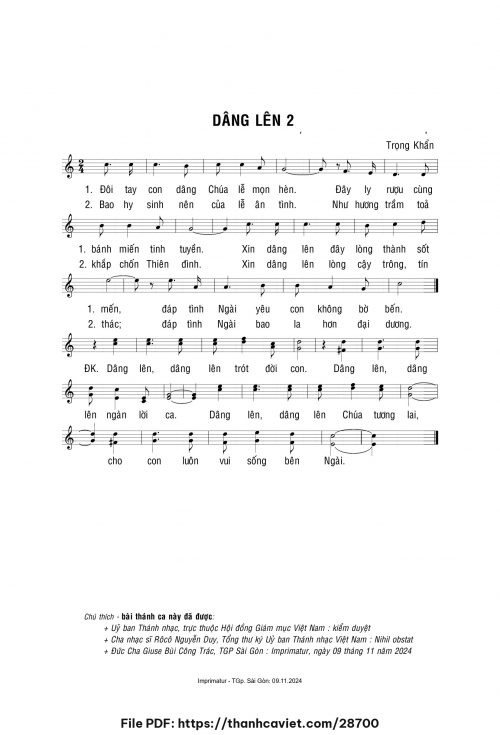 Dâng lên 2 - Lm. Trọng Khẩn - trang 1
