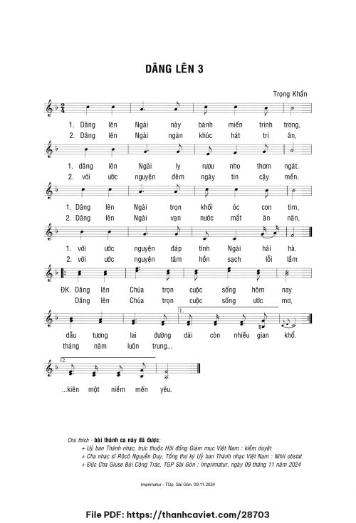 Dâng lên 3 - Lm. Trọng Khẩn - trang 1