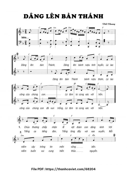 Dâng lên bàn thánh - Viết Chung - trang 1