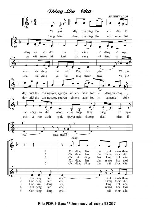Dâng lên Cha - Lê Ân Thiên - trang 1