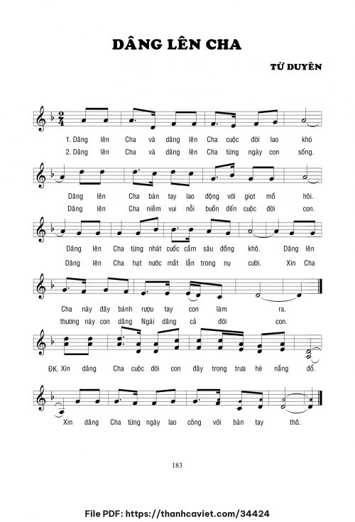 Dâng lên Cha - Lm. Từ Duyên - trang 1