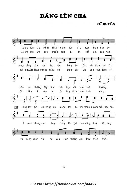 Dâng lên Cha 2 - Lm. Từ Duyên - trang 1