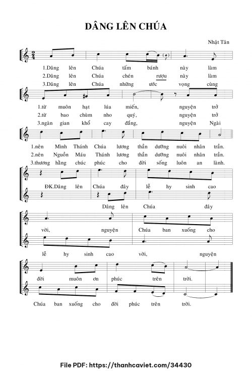 Dâng lên Chúa - Nhật Tân - trang 1