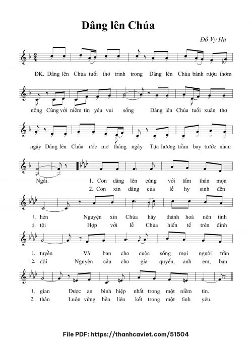 Dâng lên Chúa - Đỗ Vy Hạ - trang 1