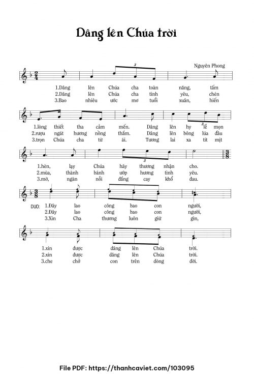 Dâng lên Chúa Trời - Nguyên Phong - trang 1