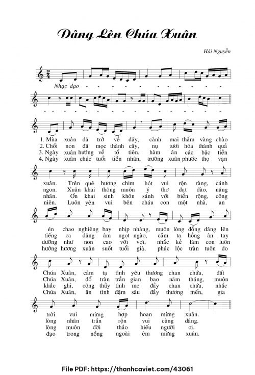 Dâng lên Chúa Xuân - Hải Nguyễn - trang 1