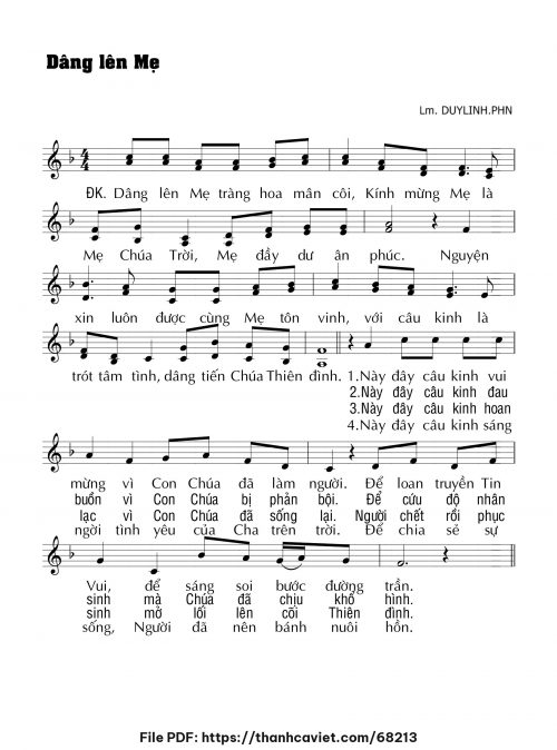 Dâng lên Mẹ - Lm. DUYLINH.PHN - trang 1