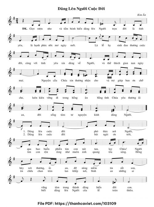 Dâng lên Người cuộc đời - Kim Ân - trang 1