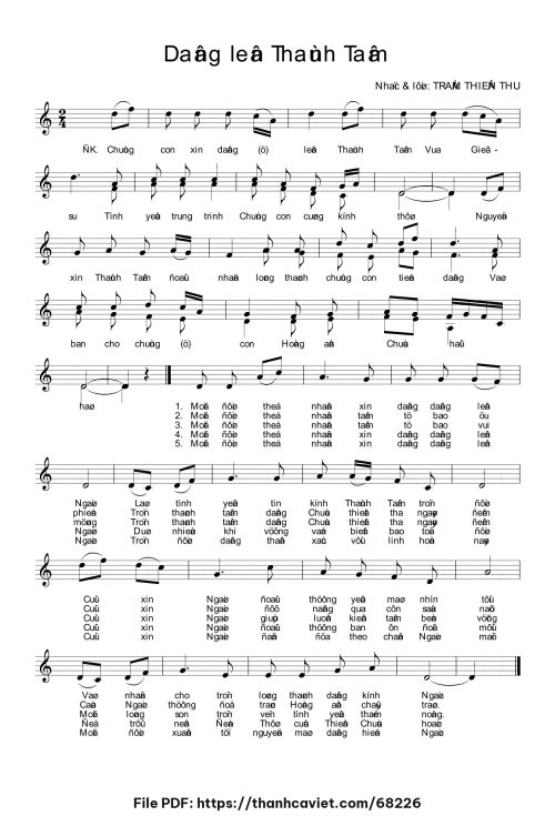 Dâng lên Thánh Tâm - Trầm Thiên Thu - trang 1