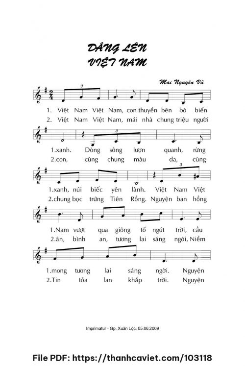 Dâng lên Việt Nam - Mai Nguyên Vũ - trang 1