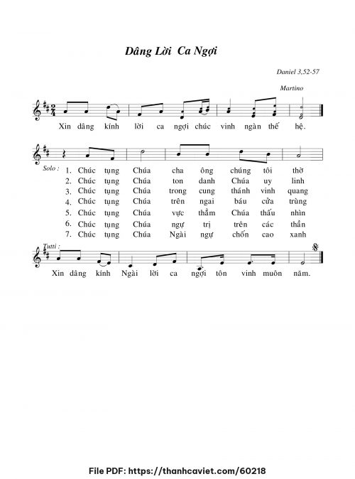 Dâng lời ca ngợi - Martino - trang 1