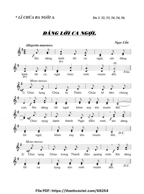 Dâng lời ca ngợi - Ngọc Cẩn - trang 1