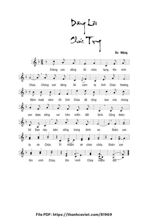Dâng lời chúc tụng - Ân Duy - trang 1