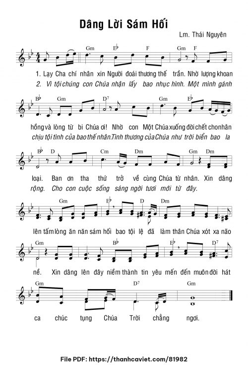 Dâng lời sám hối - Lm. Thái Nguyên - trang 1