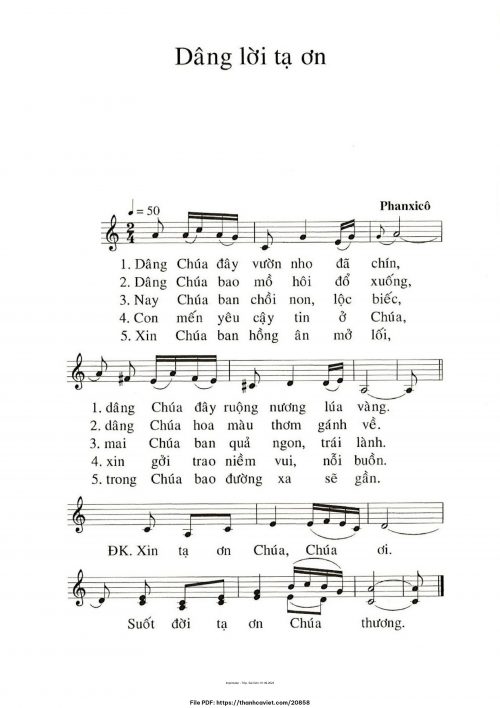 Dâng lời tạ ơn - Phanxicô - trang 1
